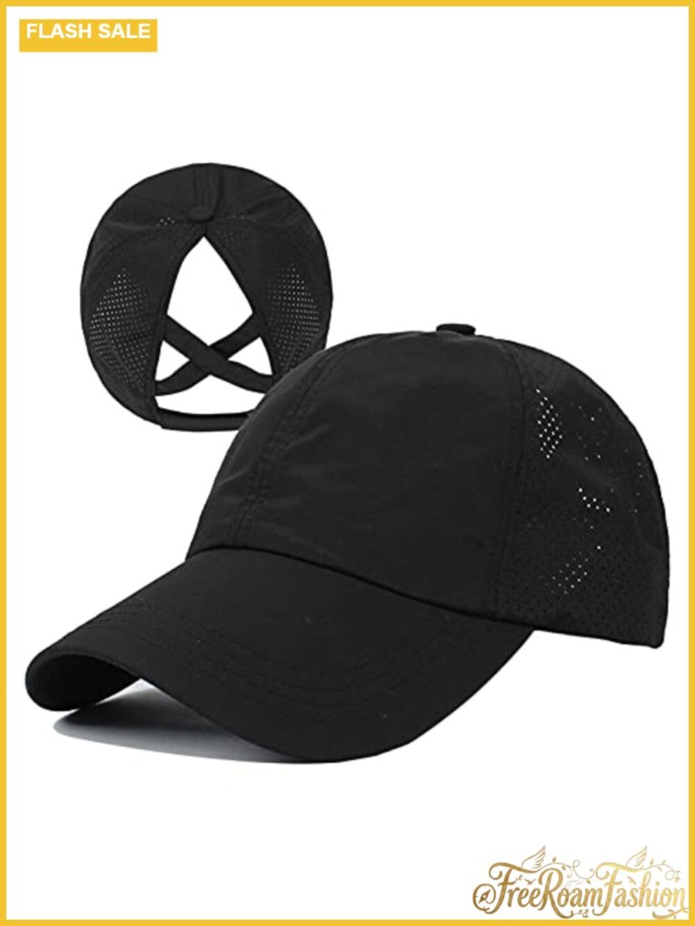 Criss Cross Ponytail Hat Quick Drying Baseball Cap UV Protection Sport Cap